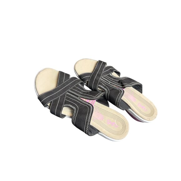 Ryka Black Athletic Slide Sandals With Pink Sole Womens Size 9 - Picture 5 of 7